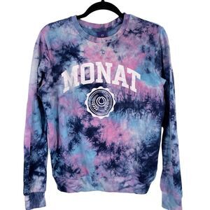 Monat Tie Dye Pullover Logo Branded Sweatshirt Size Small Hair Care